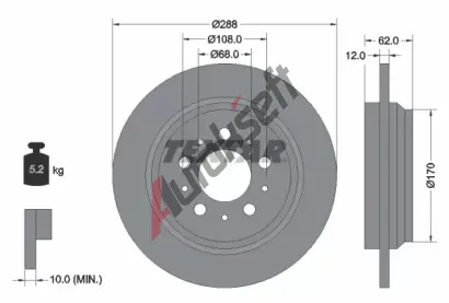 TEXTAR Brzdov kotou PRO - 288 mm TXT 92149203, 92149203