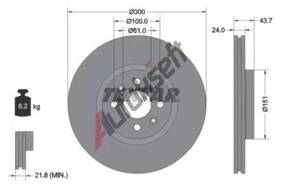 TEXTAR Brzdov kotou PRO - 300 mm TXT 92149503, 92149503