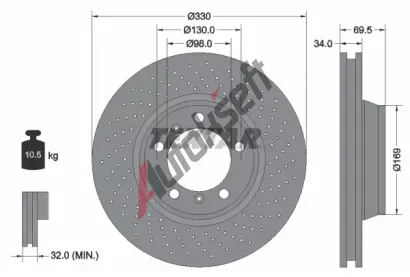 TEXTAR Brzdov kotou PRO+ - 330 mm TXT 92150005, 92150005