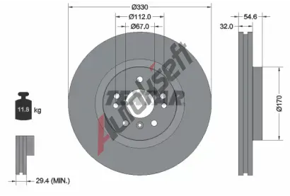 TEXTAR Brzdov kotou PRO - 330 mm TXT 92150605, 92150605