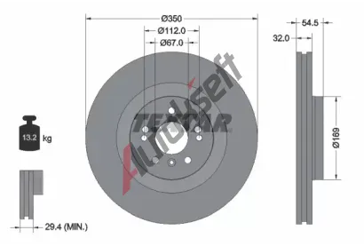 TEXTAR Brzdov kotou PRO - 350 mm TXT 92150705, 92150705