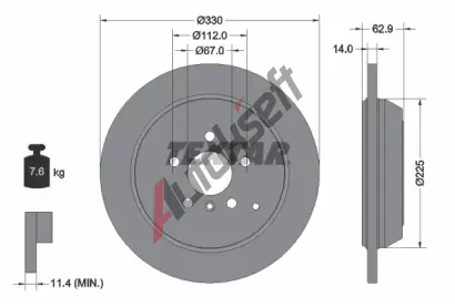 TEXTAR Brzdov kotou PRO - 330 mm TXT 92150803, 92150803