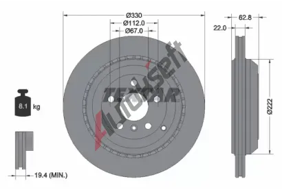 TEXTAR Brzdov kotou PRO - 330 mm TXT 92150903, 92150903