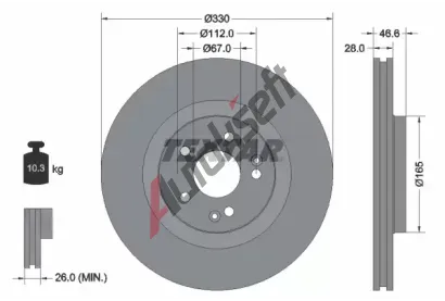 TEXTAR Brzdov kotou PRO+ - 330 mm TXT 92151005, 92151005