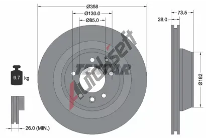 TEXTAR Brzdov kotou PRO - 358 mm TXT 92151403, 92151403