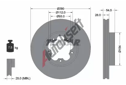 TEXTAR Brzdov kotou PRO - 280 mm TXT 92151803, 92151803