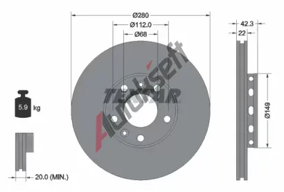 TEXTAR Brzdov kotou - 280 mm TXT 92152200, 92152200