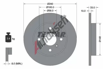 TEXTAR Brzdov kotou - 240 mm TXT 92153300, 92153300