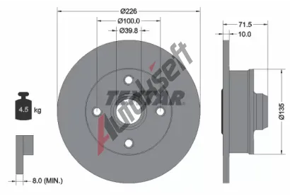 TEXTAR Brzdov kotou PRO - 226 mm TXT 92154203, 92154203