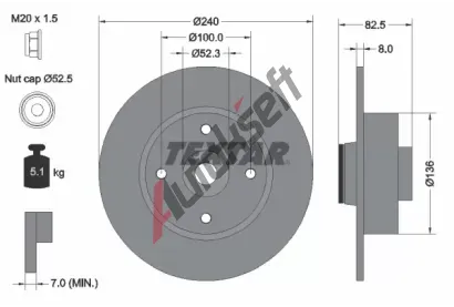 TEXTAR Brzdov kotou PRO - 240 mm TXT 92154403, 92154403