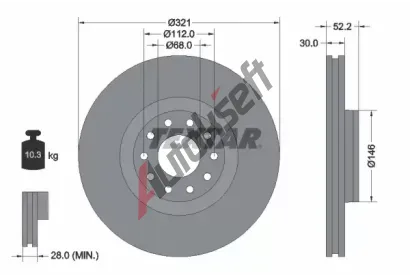 TEXTAR Brzdov kotou PRO - 321 mm TXT 92154703, 92154703