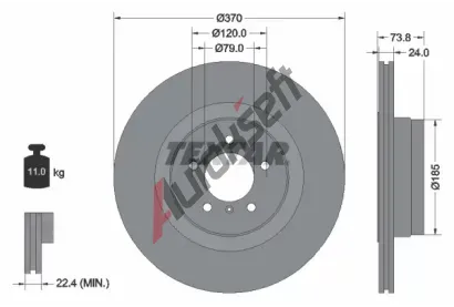 TEXTAR Brzdov kotou PRO - 370 mm TXT 92155203, 92155203