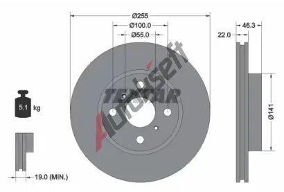 TEXTAR Brzdov kotou - 255 mm TXT 92156100, 92156100