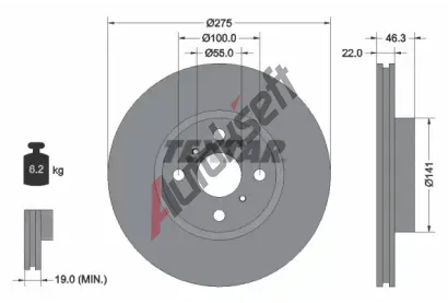 TEXTAR Brzdov kotou - 275 mm TXT 92156200, 92156200