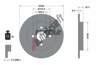 TEXTAR Brzdov kotou - 259 mm TXT 92156300, 92156300
