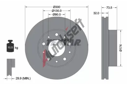 TEXTAR Brzdov kotou PRO - 300 mm TXT 92157303, 92157303