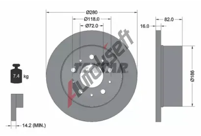 TEXTAR Brzdov kotou PRO - 280 mm TXT 92157403, 92157403