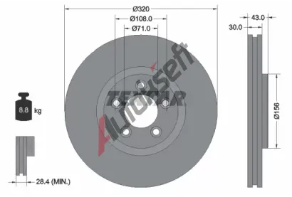 TEXTAR Brzdov kotou PRO - 320 mm TXT 92158703, 92158703