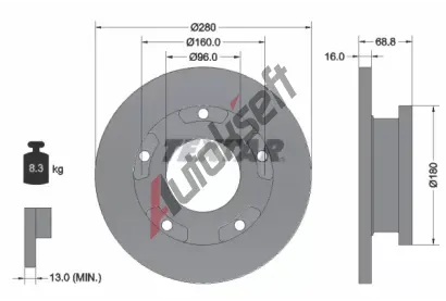 TEXTAR Brzdov kotou PRO - 280 mm TXT 92159103, 92159103