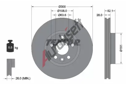 TEXTAR Brzdov kotou PRO+ - 300 mm TXT 92159205, 92159205