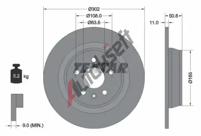 TEXTAR Brzdov kotou PRO - 302 mm TXT 92159303, 92159303