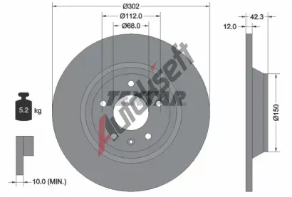 TEXTAR Brzdov kotou PRO - 302 mm TXT 92159503, 92159503