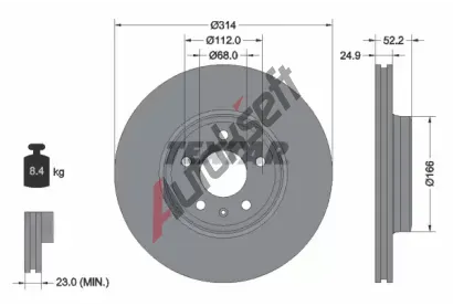 TEXTAR Brzdov kotou PRO+ - 314 mm TXT 92159905, 92159905