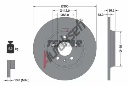 TEXTAR Brzdov kotou PRO - 300 mm TXT 92160103, 92160103