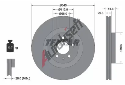 TEXTAR Brzdov kotou PRO+ - 345 mm TXT 92160205, 92160205