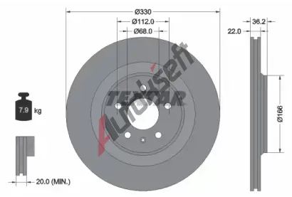 TEXTAR Brzdov kotou PRO - 330 mm TXT 92160303, 92160303