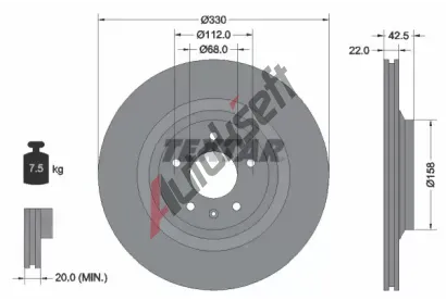 TEXTAR Brzdov kotou PRO - 330 mm TXT 92160403, 92160403