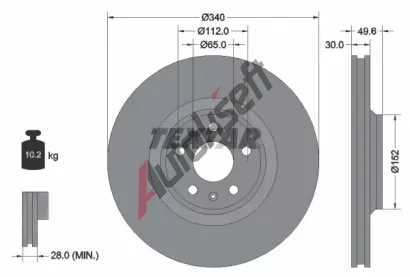 TEXTAR Brzdov kotou PRO+ - 340 mm TXT 92160505, 92160505