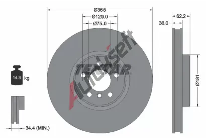 TEXTAR Brzdov kotou PRO+ - 365 mm TXT 92161005, 92161005
