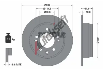 TEXTAR Brzdov kotou PRO - 262 mm TXT 92161703, 92161703