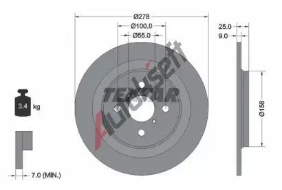 TEXTAR Brzdov� kotou� - 278 mm TXT 92161900, 92161900