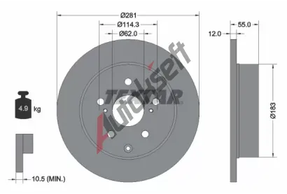 TEXTAR Brzdov kotou PRO - 281 mm TXT 92162103, 92162103