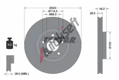 TEXTAR Brzdov kotou PRO+ - 320 mm TXT 92162405, 92162405