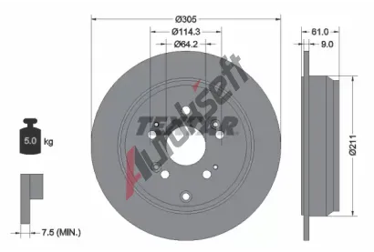 TEXTAR Brzdov kotou PRO - 305 mm TXT 92162503, 92162503