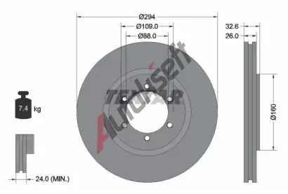 TEXTAR Brzdov kotou - 294 mm TXT 92162600, 92162600