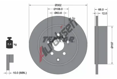 TEXTAR Brzdov kotou PRO - 302 mm TXT 92162703, 92162703
