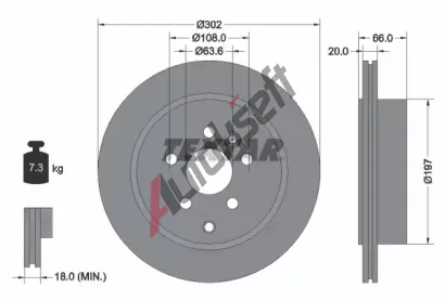 TEXTAR Brzdov kotou PRO - 302 mm TXT 92162803, 92162803