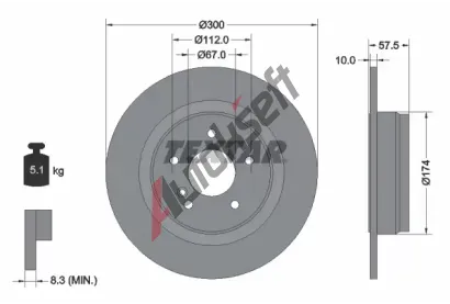 TEXTAR Brzdov kotou PRO - 300 mm TXT 92163303, 92163303