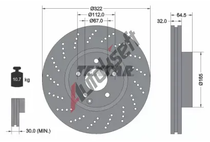 TEXTAR Brzdov kotou PRO+ - 322 mm TXT 92163405, 92163405