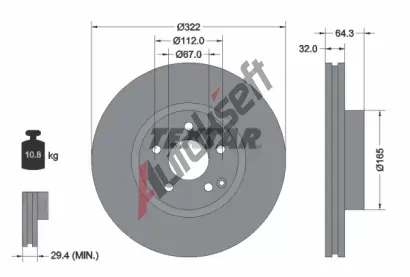 TEXTAR Brzdov kotou PRO+ - 322 mm TXT 92163505, 92163505