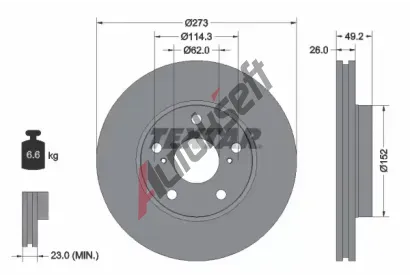 TEXTAR Brzdov kotou PRO - 273 mm TXT 92163703, 92163703