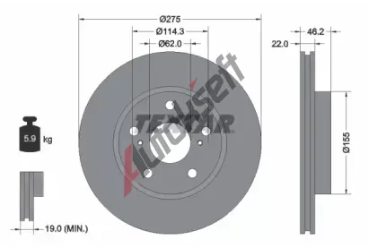 TEXTAR Brzdov kotou PRO - 275 mm TXT 92163803, 92163803