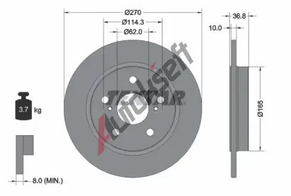 TEXTAR Brzdový kotouč PRO - 270 mm TXT 92164003, 92164003  TEXTAR Brzdový kotouč PRO - 270 mm TXT 92164003, 92164003
