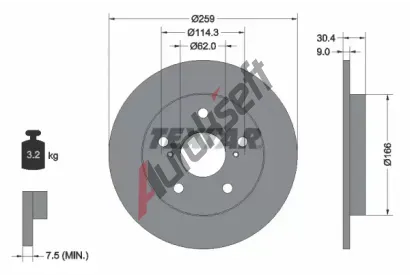 TEXTAR Brzdov kotou PRO - 259 mm TXT 92164103, 92164103