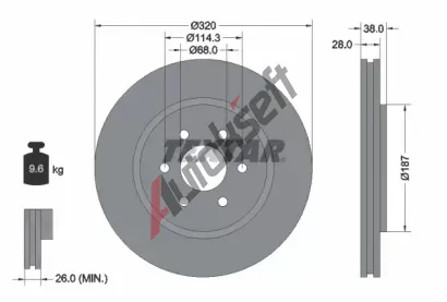 TEXTAR Brzdov kotou PRO - 320 mm TXT 92164403, 92164403