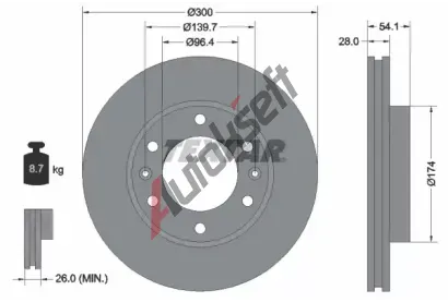 TEXTAR Brzdov kotou - 300 mm TXT 92164500, 92164500